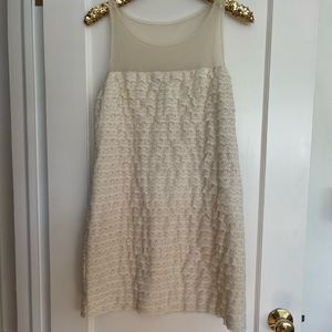 Cream BCBG MaxAzria lace ruffle dress size 10